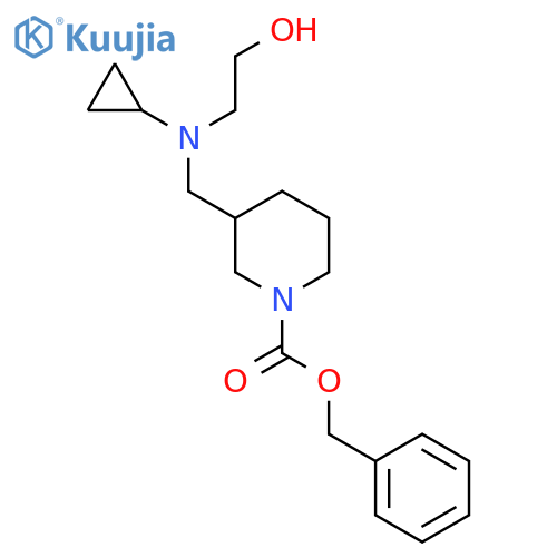 3-{[Cyclopropyl-(2-hydroxy-ethyl)-amino]-methyl}-piperidine-1-carboxylic acid benzyl ester structure