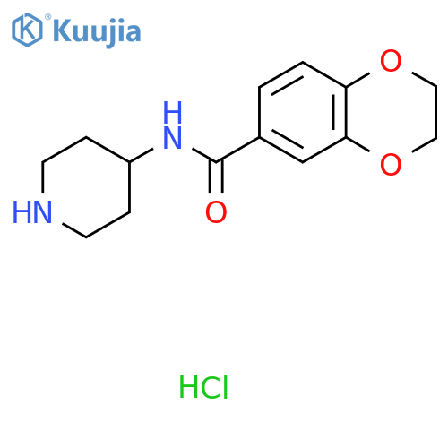 N-(Piperidin-4-yl)-2,3-dihydrobenzo[b][1,4]dioxine-6-carboxamide hydrochloride structure