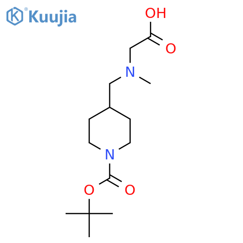 4-[(Carboxymethyl-methyl-amino)-methyl]-piperidine-1-carboxylic acid tert-butyl ester structure