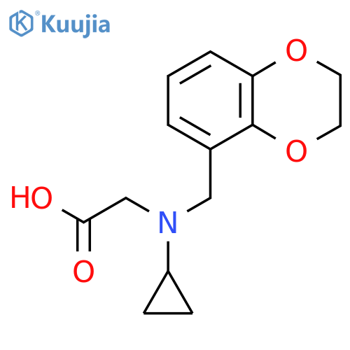 [Cyclopropyl-(2,3-dihydro-benzo[1,4]dioxin-5-ylmethyl)-amino]-acetic acid structure