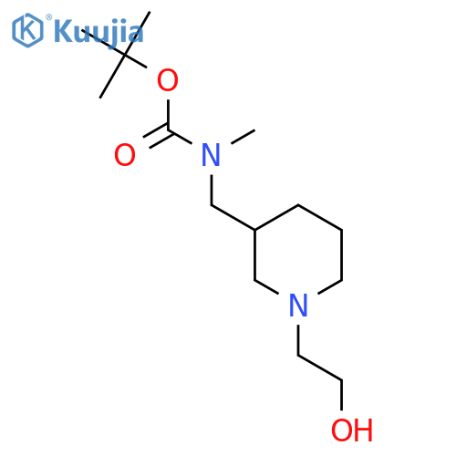 [1-(2-Hydroxy-ethyl)-piperidin-3-ylmethyl]-methyl-carbamic acid tert-butyl ester structure