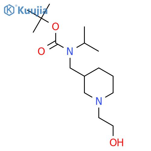 [1-(2-Hydroxy-ethyl)-piperidin-3-ylmethyl]-isopropyl-carbamic acid tert-butyl ester structure