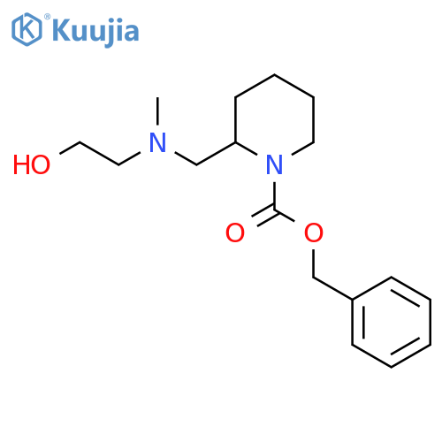 2-{[(2-Hydroxy-ethyl)-methyl-amino]-methyl}-piperidine-1-carboxylic acid benzyl ester structure
