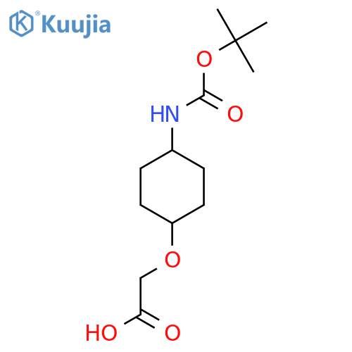 2-(4-{(tert-butoxy)carbonylamino}cyclohexyl)oxyacetic acid structure