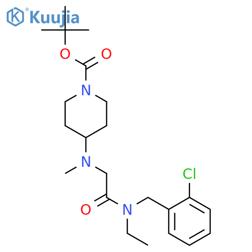 tert-Butyl 4-((2-((2-chlorobenzyl)(ethyl)amino)-2-oxoethyl)(methyl)amino)piperidine-1-carboxylate structure