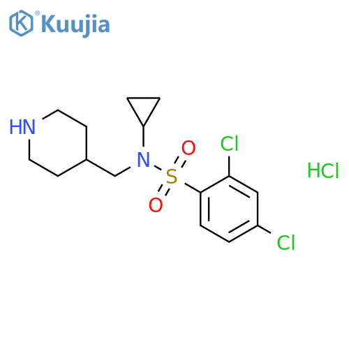 2,4-Dichloro-N-cyclopropyl-N-(piperidin-4-ylmethyl)benzenesulfonamide hydrochloride structure