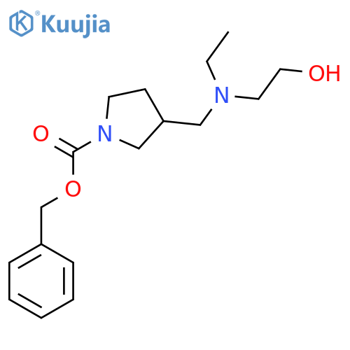 3-{[Ethyl-(2-hydroxy-ethyl)-amino]-methyl}-pyrrolidine-1-carboxylic acid benzyl ester structure