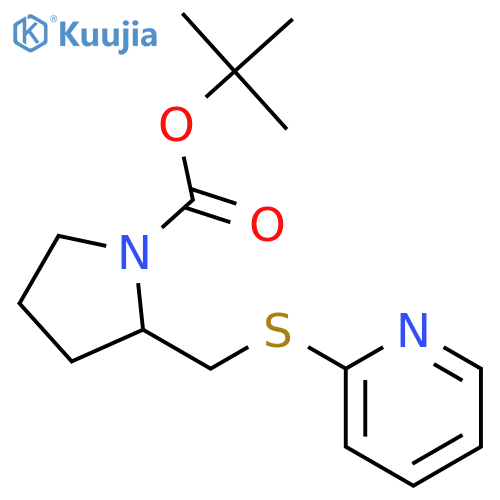 tert-Butyl 2-((pyridin-2-ylthio)methyl)pyrrolidine-1-carboxylate structure