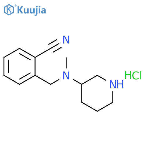 2-((Methyl(piperidin-3-yl)amino)methyl)benzonitrile hydrochloride structure