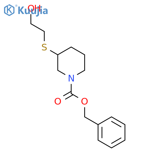 3-(2-Hydroxy-ethylsulfanyl)-piperidine-1-carboxylic acid benzyl ester structure