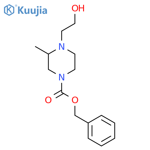 4-(2-Hydroxy-ethyl)-3-methyl-piperazine-1-carboxylic acid benzyl ester structure