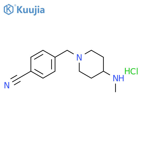 4-((4-(Methylamino)piperidin-1-yl)methyl)benzonitrile hydrochloride structure