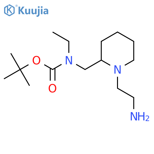 [1-(2-Amino-ethyl)-piperidin-2-ylmethyl]-ethyl-carbamic acid tert-butyl ester structure