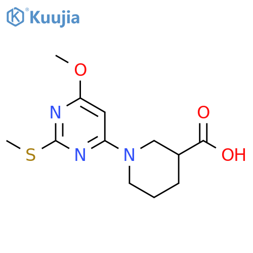 1-(6-Methoxy-2-(methylthio)pyrimidin-4-yl)piperidine-3-carboxylic acid structure