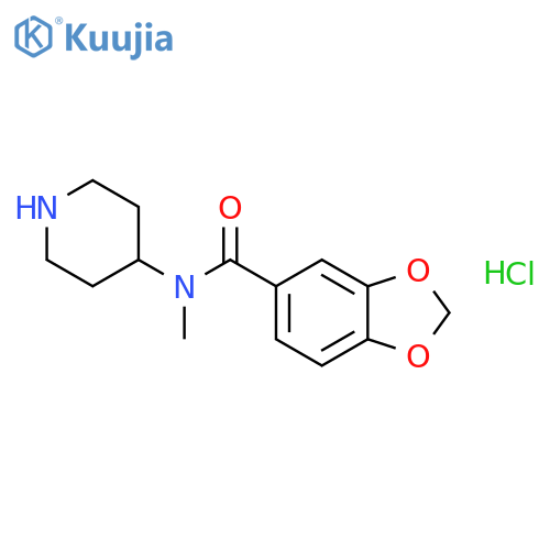 N-Methyl-N-(piperidin-4-yl)benzo[d][1,3]dioxole-5-carboxamide hydrochloride structure