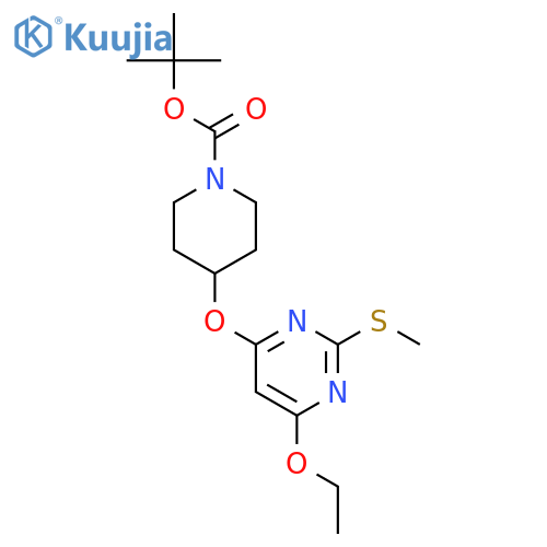 tert-Butyl 4-((6-ethoxy-2-(methylthio)pyrimidin-4-yl)oxy)piperidine-1-carboxylate structure