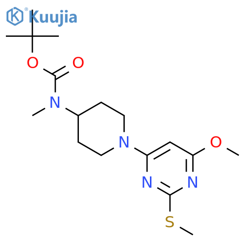 tert-Butyl (1-(6-methoxy-2-(methylthio)pyrimidin-4-yl)piperidin-4-yl)(methyl)carbamate structure