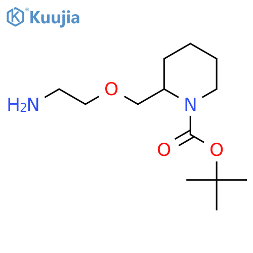 2-(2-Amino-ethoxymethyl)-piperidine-1-carboxylic acid tert-butyl ester structure