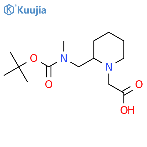 {2-[(Tert-Butoxycarbonyl-methyl-amino)-methyl]-piperidin-1-yl}-acetic acid structure