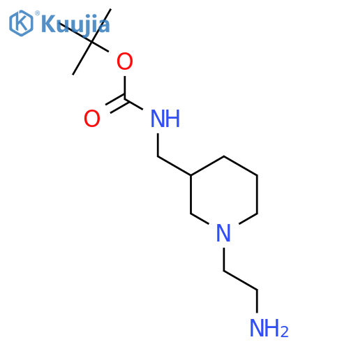 [1-(2-Amino-ethyl)-piperidin-3-ylmethyl]-carbamic acid tert-butyl ester structure