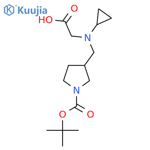 3-[(Carboxymethyl-cyclopropyl-amino)-methyl]-pyrrolidine-1-carboxylic acid tert-butyl ester structure