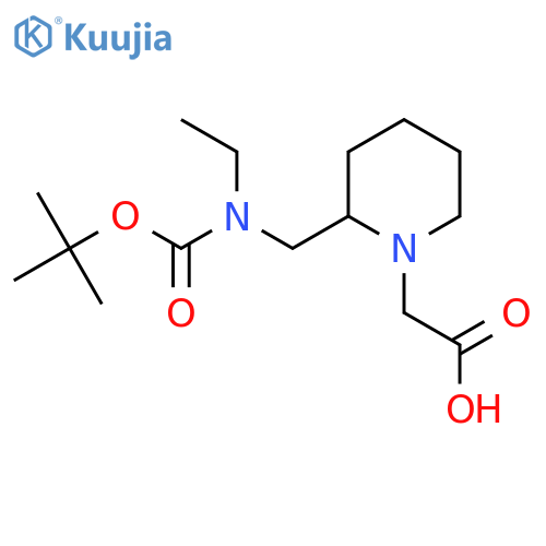 {2-[(Tert-Butoxycarbonyl-ethyl-amino)-methyl]-piperidin-1-yl}-acetic acid structure