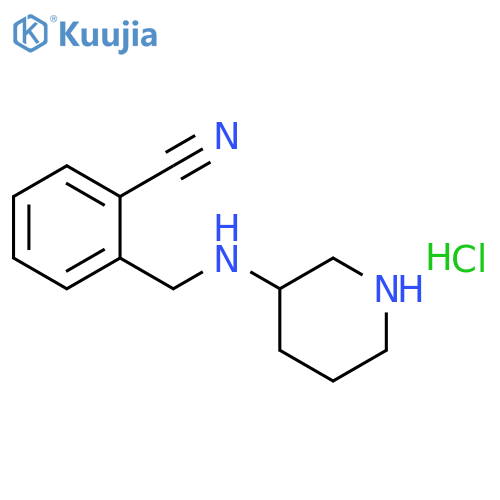 2-((Piperidin-3-ylamino)methyl)benzonitrile hydrochloride structure