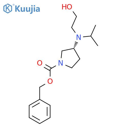 (R)-3-[(2-Hydroxy-ethyl)-isopropyl-amino]-pyrrolidine-1-carboxylic acid benzyl ester structure