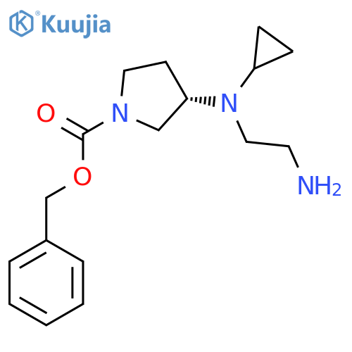 (S)-3-[(2-Amino-ethyl)-cyclopropyl-amino]-pyrrolidine-1-carboxylic acid benzyl ester structure