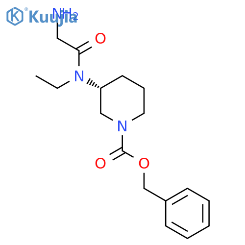 (R)-3-[(2-Amino-acetyl)-ethyl-amino]-piperidine-1-carboxylic acid benzyl ester structure