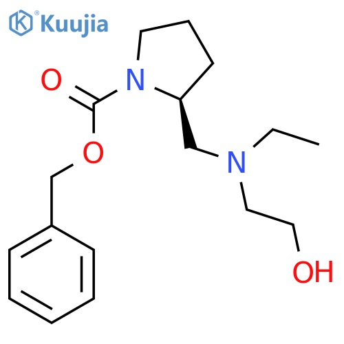 (S)-2-{[Ethyl-(2-hydroxy-ethyl)-amino]-methyl}-pyrrolidine-1-carboxylic acid benzyl ester structure