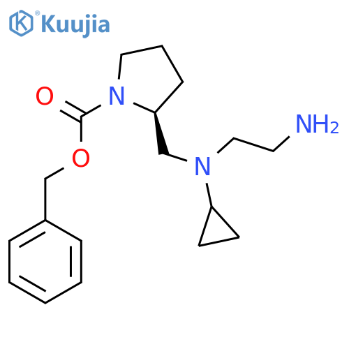 (S)-2-{[(2-Amino-ethyl)-cyclopropyl-amino]-methyl}-pyrrolidine-1-carboxylic acid benzyl ester structure