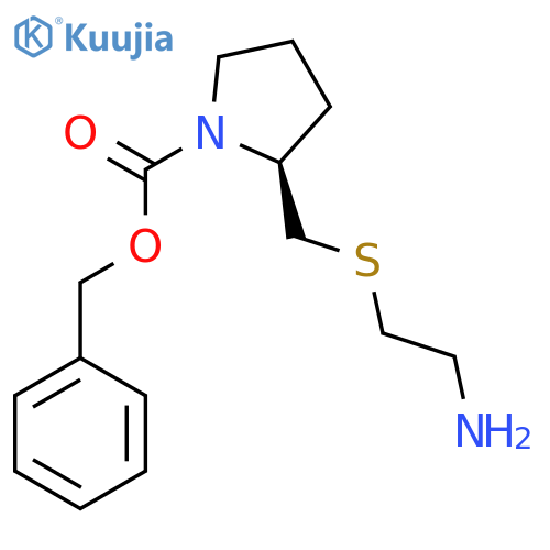 (S)-2-(2-Amino-ethylsulfanylmethyl)-pyrrolidine-1-carboxylic acid benzyl ester structure