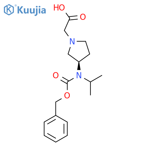 [(R)-3-(Benzyloxycarbonyl-isopropyl-amino)-pyrrolidin-1-yl]-acetic acid structure