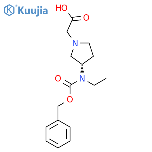 [(S)-3-(Benzyloxycarbonyl-ethyl-amino)-pyrrolidin-1-yl]-acetic acid structure