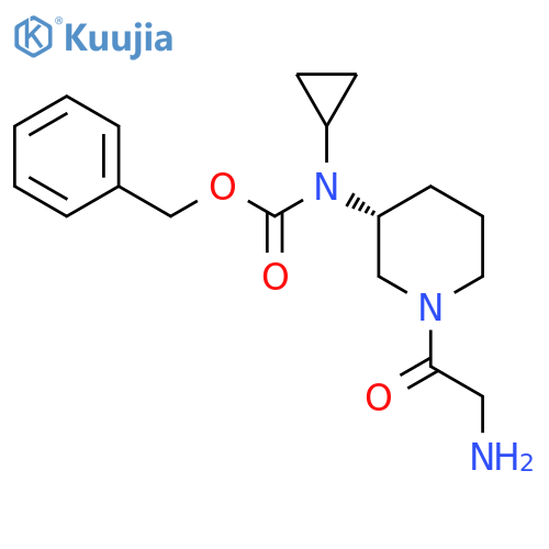 [(R)-1-(2-Amino-acetyl)-piperidin-3-yl]-cyclopropyl-carbamic acid benzyl ester structure