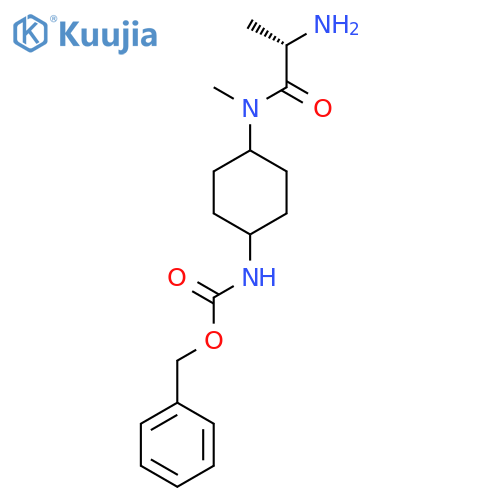 {4-[((S)-2-Amino-propionyl)-methyl-amino]-cyclohexyl}-carbamic acid benzyl ester structure
