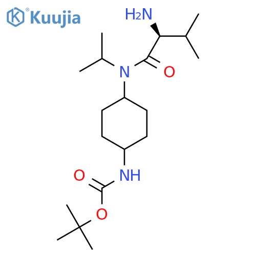 {4-[((S)-2-Amino-3-methyl-butyryl)-isopropyl-amino]-cyclohexyl}-carbamic acid tert-butyl ester structure