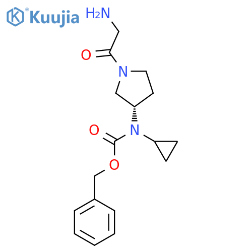 [(S)-1-(2-Amino-acetyl)-pyrrolidin-3-yl]-cyclopropyl-carbamic acid benzyl ester structure