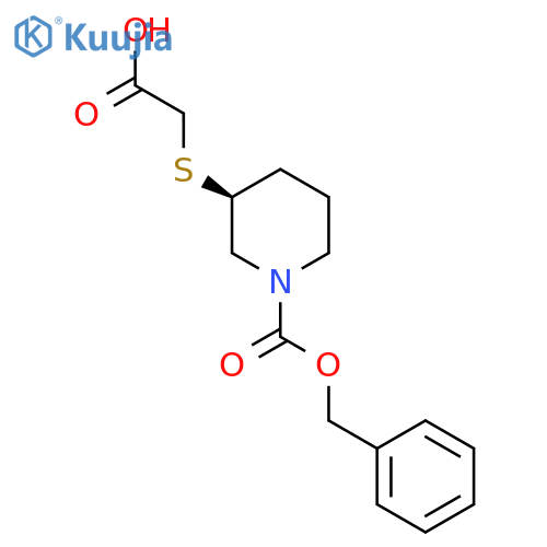 (S)-3-Carboxymethylsulfanyl-piperidine-1-carboxylic acid benzyl ester structure