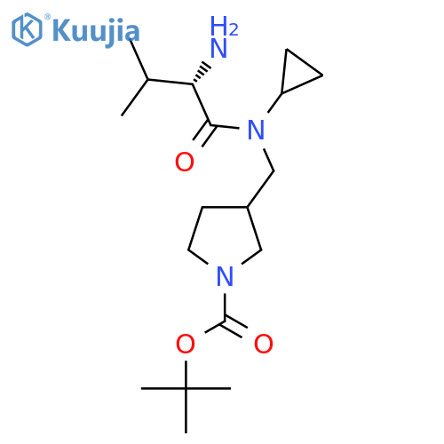 Tert-butyl 3-[[[(2S)-2-amino-3-methylbutanoyl]-cyclopropylamino]methyl]pyrrolidine-1-carboxylate structure