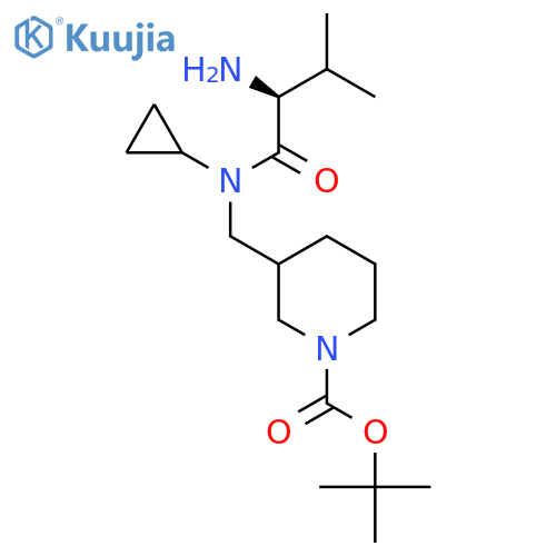 Tert-butyl 3-[[[(2S)-2-amino-3-methylbutanoyl]-cyclopropylamino]methyl]piperidine-1-carboxylate structure