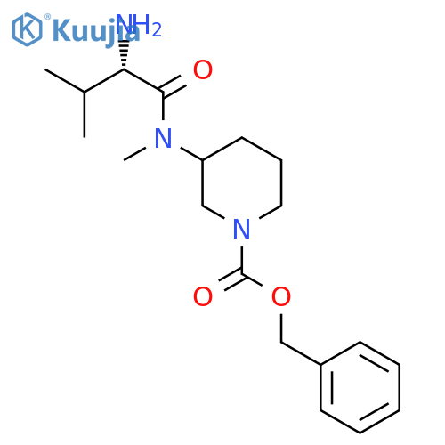 3-[((S)-2-Amino-3-methyl-butyryl)-methyl-amino]-piperidine-1-carboxylic acid benzyl ester structure