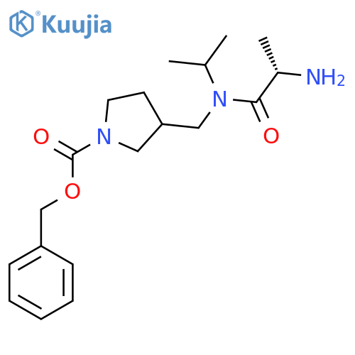 3-{[((S)-2-Amino-propionyl)-isopropyl-amino]-methyl}-pyrrolidine-1-carboxylic acid benzyl ester structure