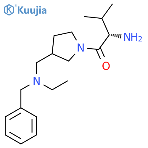 (S)-2-Amino-1-{3-[(benzyl-ethyl-amino)-methyl]-pyrrolidin-1-yl}-3-methyl-butan-1-one structure