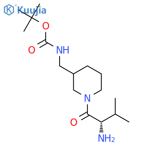 [1-((S)-2-Amino-3-methyl-butyryl)-piperidin-3-ylmethyl]-carbamic acid tert-butyl ester structure