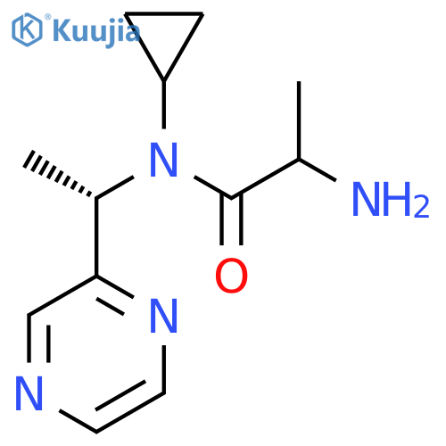 2-Amino-N-cyclopropyl-N-[(1S)-1-pyrazin-2-ylethyl]propanamide structure