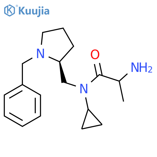 2-Amino-N-[[(2S)-1-benzylpyrrolidin-2-yl]methyl]-N-cyclopropylpropanamide structure