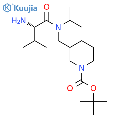 Tert-butyl 3-[[[(2S)-2-amino-3-methylbutanoyl]-propan-2-ylamino]methyl]piperidine-1-carboxylate structure