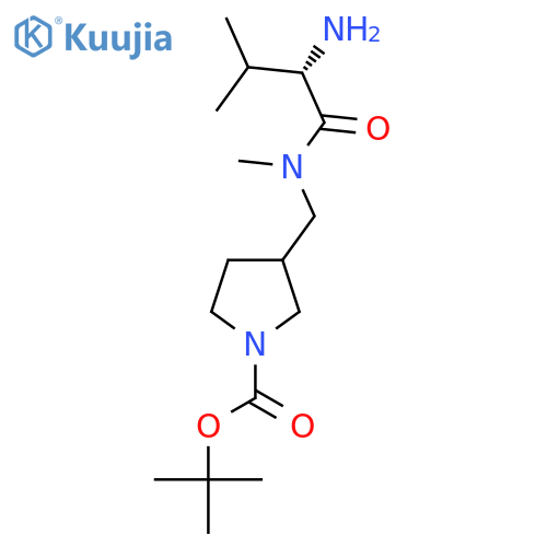 Tert-butyl 3-[[[(2S)-2-amino-3-methylbutanoyl]-methylamino]methyl]pyrrolidine-1-carboxylate structure